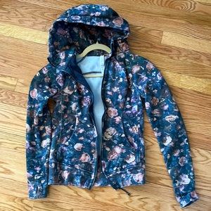 Lululemon 4 hoodie scuba frosted rose floral print sweatshirt zip